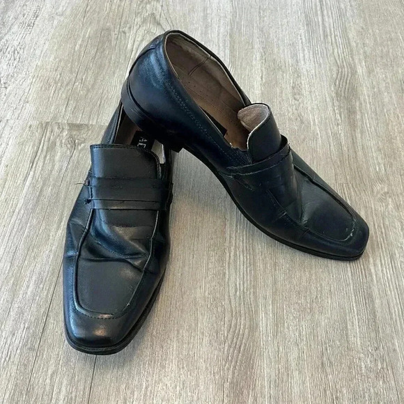 Mens Adolfo Black Johnston Loafers - 10 - Picture 1 of 11
